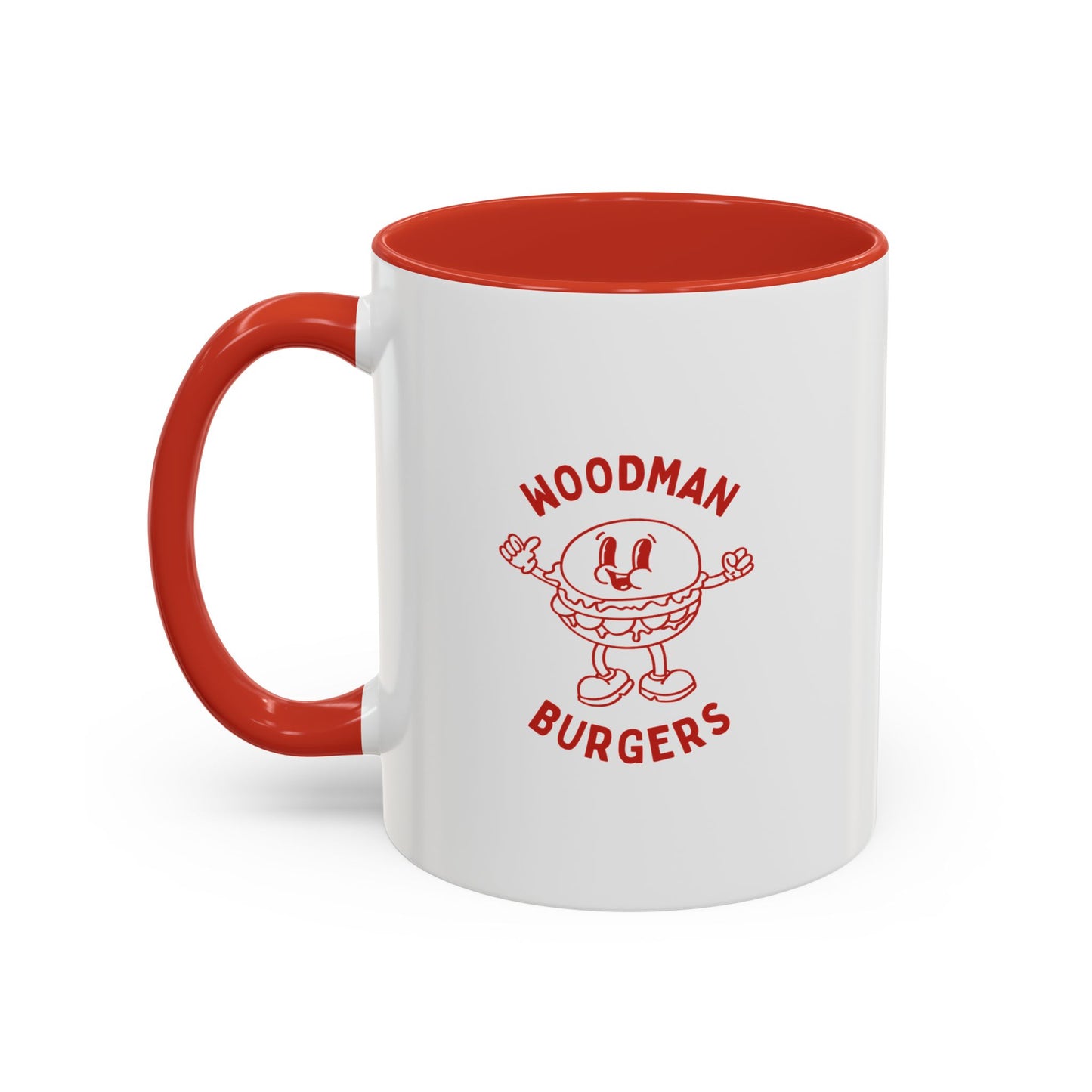 Woodman Burgers Accent Coffee Mug - Fun & Whimsical Drinkware for Food Lovers