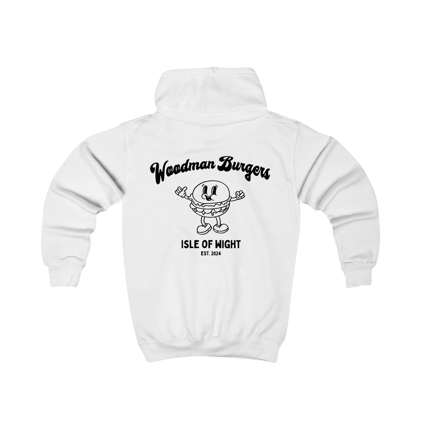 Kids Hoodie - Woodman Burgers Fun Design for Little Foodies